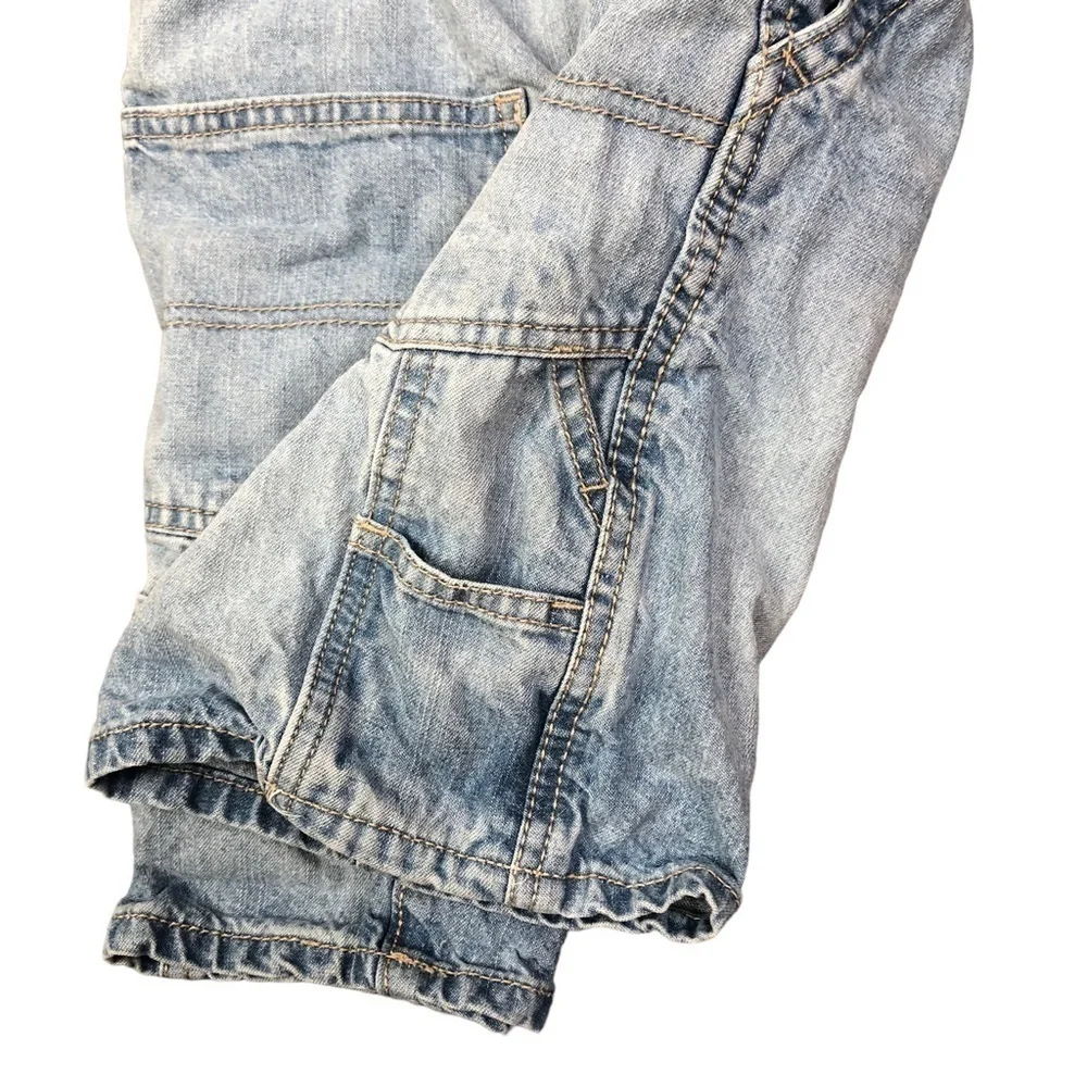 Osh Kosh carpenter shortalls denim engineer stripe straps 5T